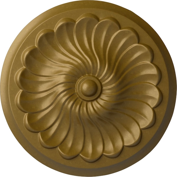 Ekena Millwork Flower Spiral Ceiling Medallion (Fits Canopies up to 2"), Hand-Painted Gold, 12 1/4"OD x 2 1/4"P CM12FLGLS - main
